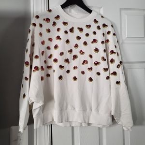 Roman Sequin Animal Print Sweatshirt